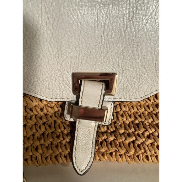 Michael Kors Naomi Straw Ivory Shoulder Bag Preowned Small - Picture 4 of 12